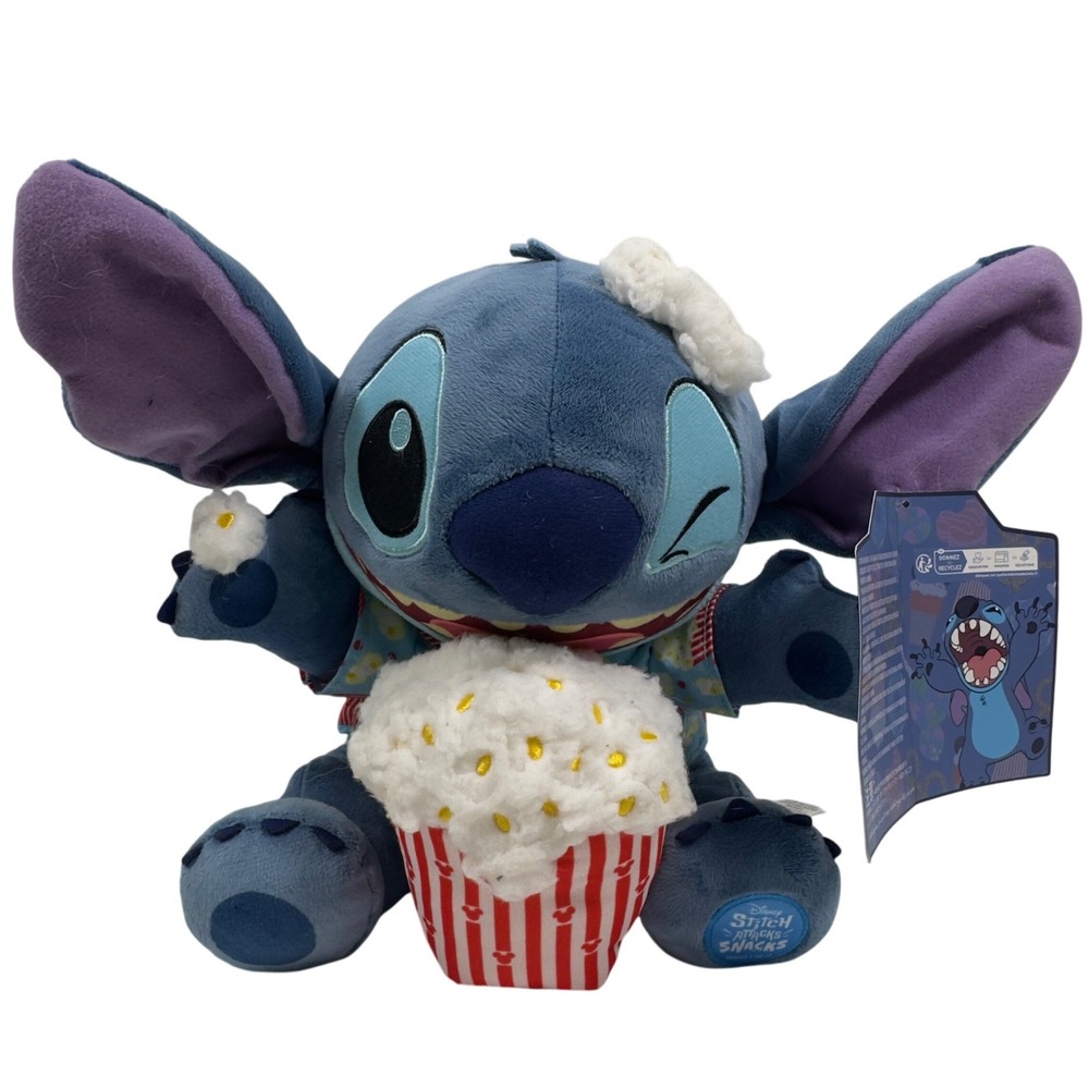 Disney Stitch Attacks Snacks Popcorn Plush 9" Series 2/12 2024 Parks Limited NWT